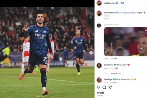 梅超锋！客串中锋双响，梅里诺社媒晒照：欧冠之夜✌⛳️⛳️
